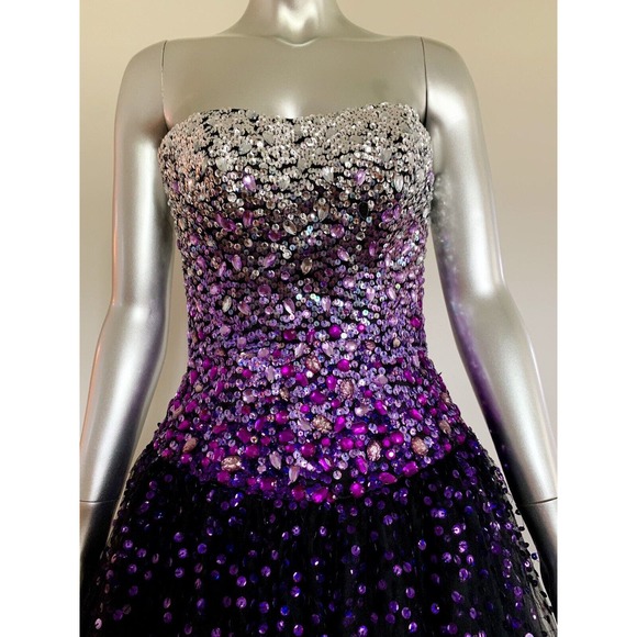 Morilee Dresses & Skirts - Black TULLE Purple Sequin Fairy Dress Costume Extra Small